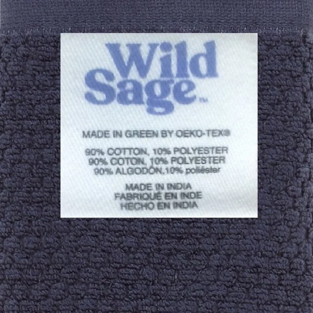 new Wild Sage Savannah 90% Cotton BATH Towels = 2 Yolk Yellow + 2 Bijou Blue